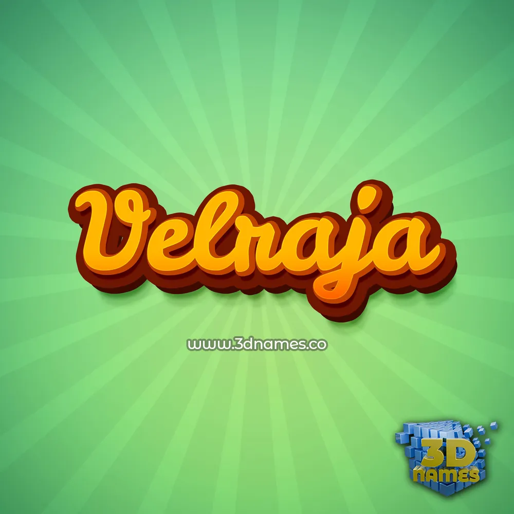 velraja in Green Rays style - 3D name wallpaper