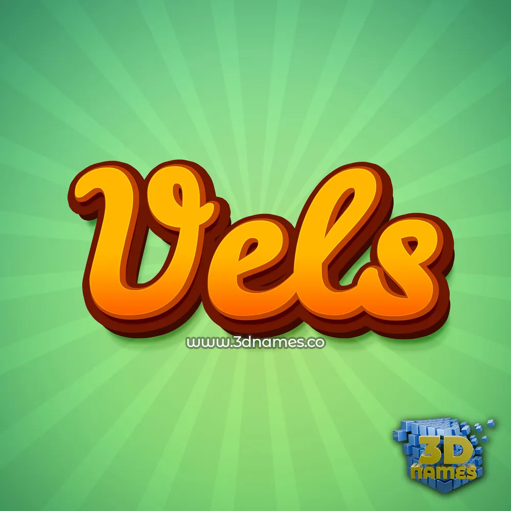 vels in Green Rays style - 3D name wallpaper