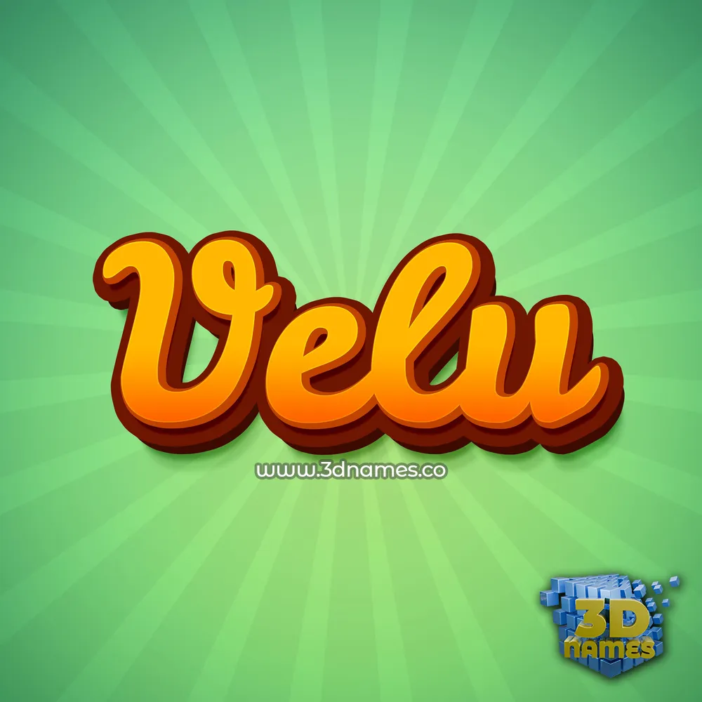 velu in Green Rays style - 3D name wallpaper