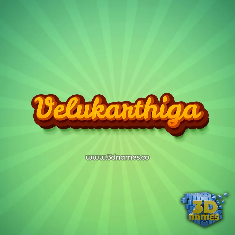 velukarthiga in Green Rays style - 3D name wallpaper