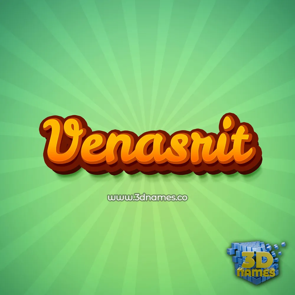 venasrit in Green Rays style - 3D name wallpaper