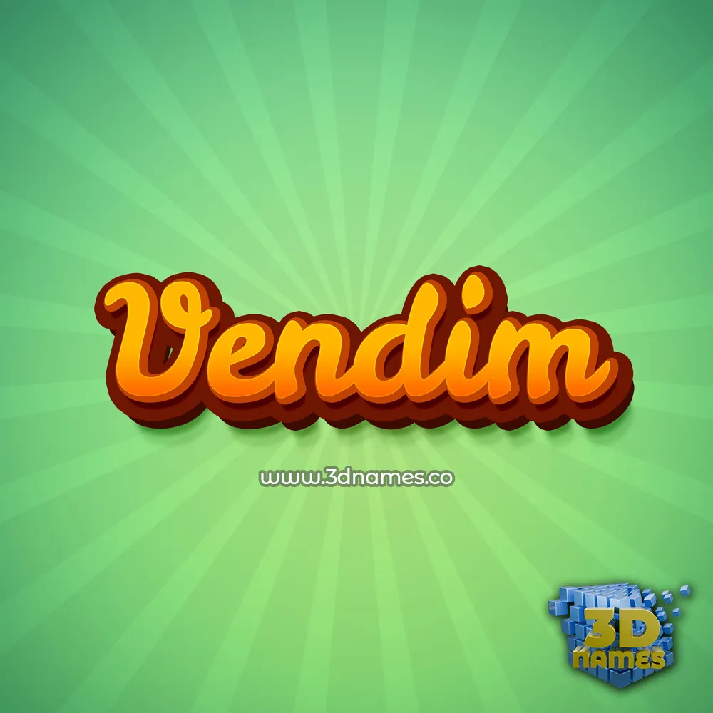vendim in Green Rays style - 3D name wallpaper