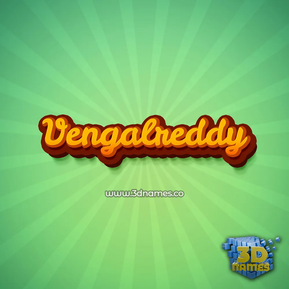 vengalreddy in Green Rays style - 3D name wallpaper