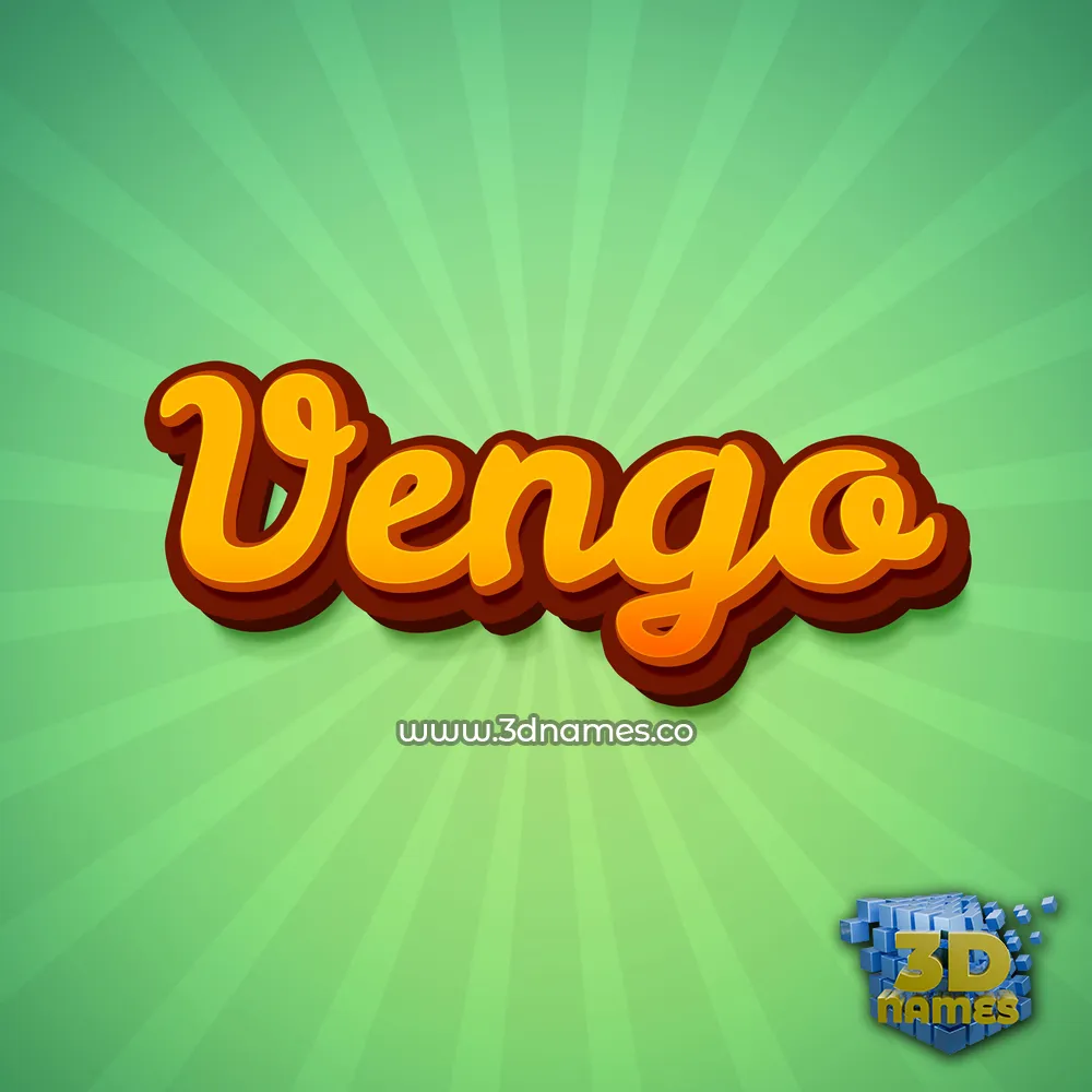 vengo in Green Rays style - 3D name wallpaper