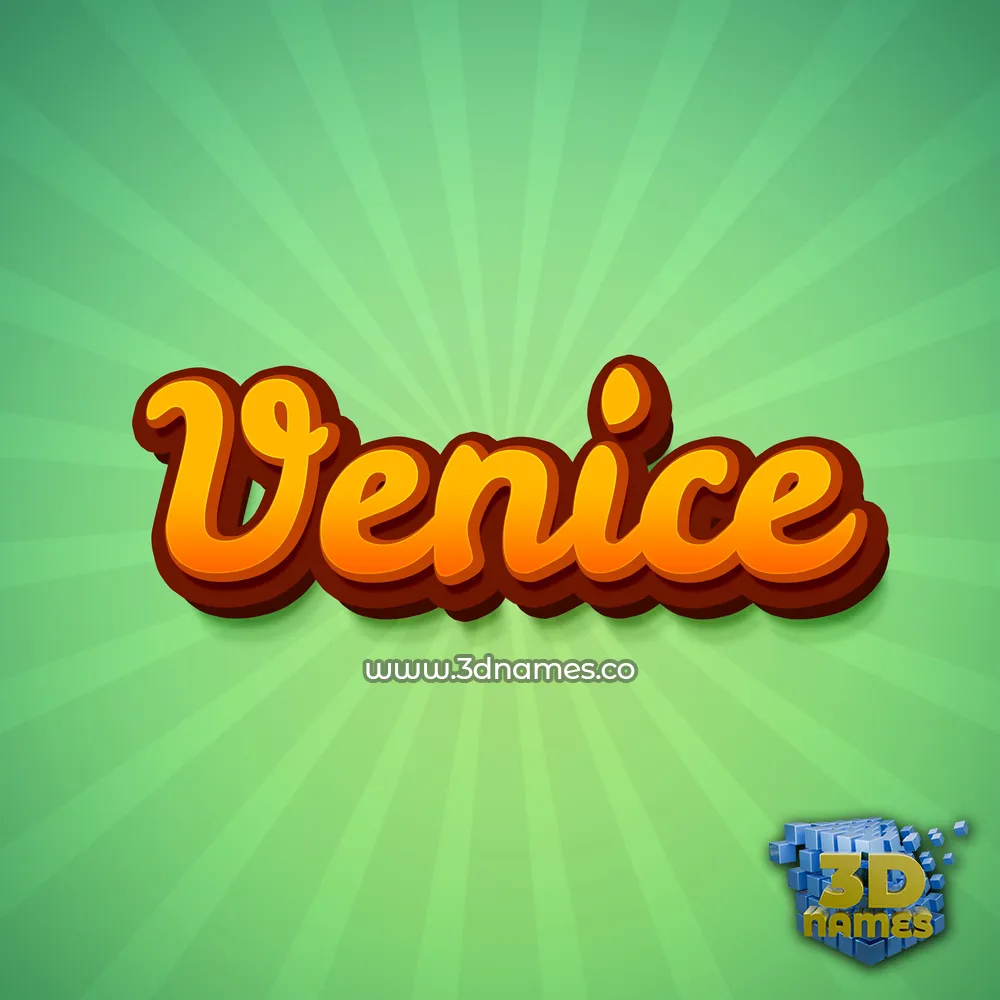 venice in Green Rays style - 3D name wallpaper
