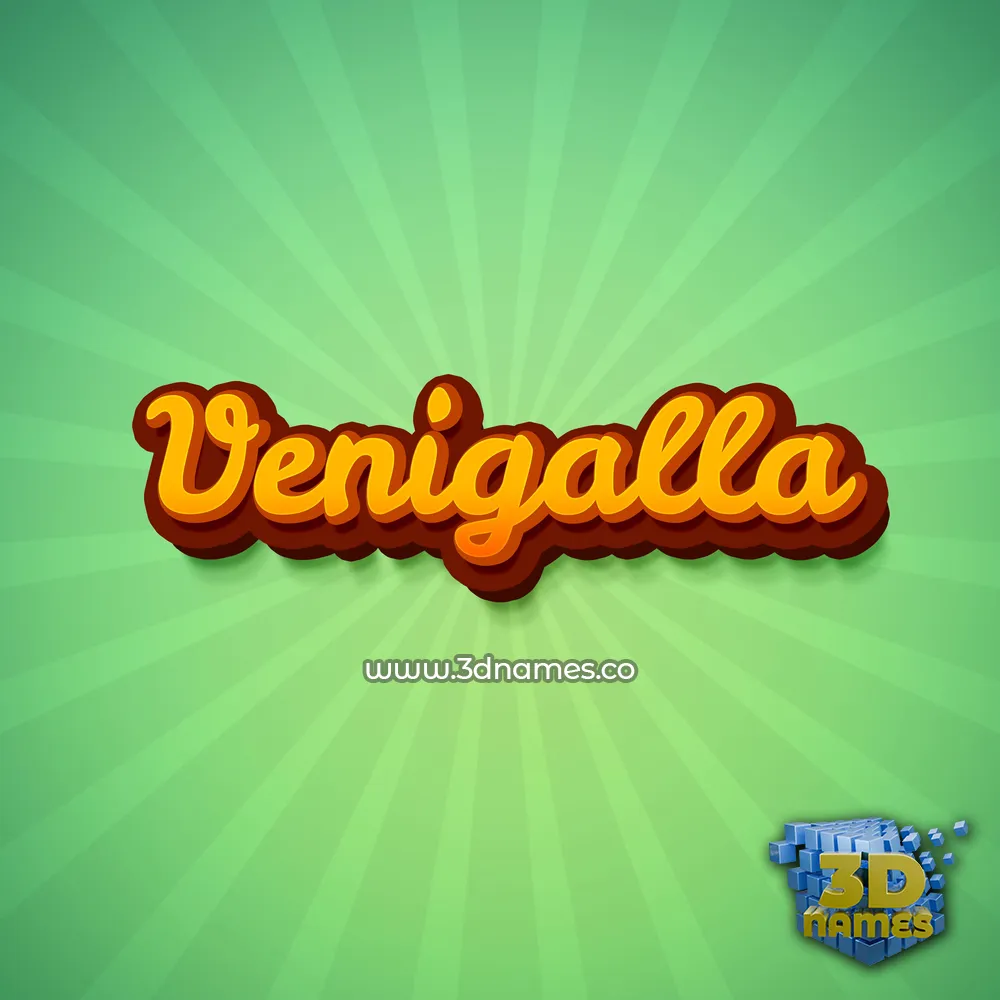 venigalla in Green Rays style - 3D name wallpaper
