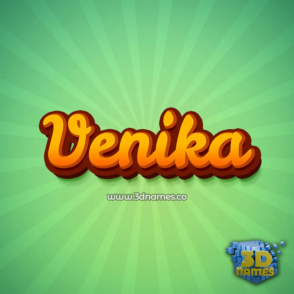 venika in Green Rays style - 3D name wallpaper