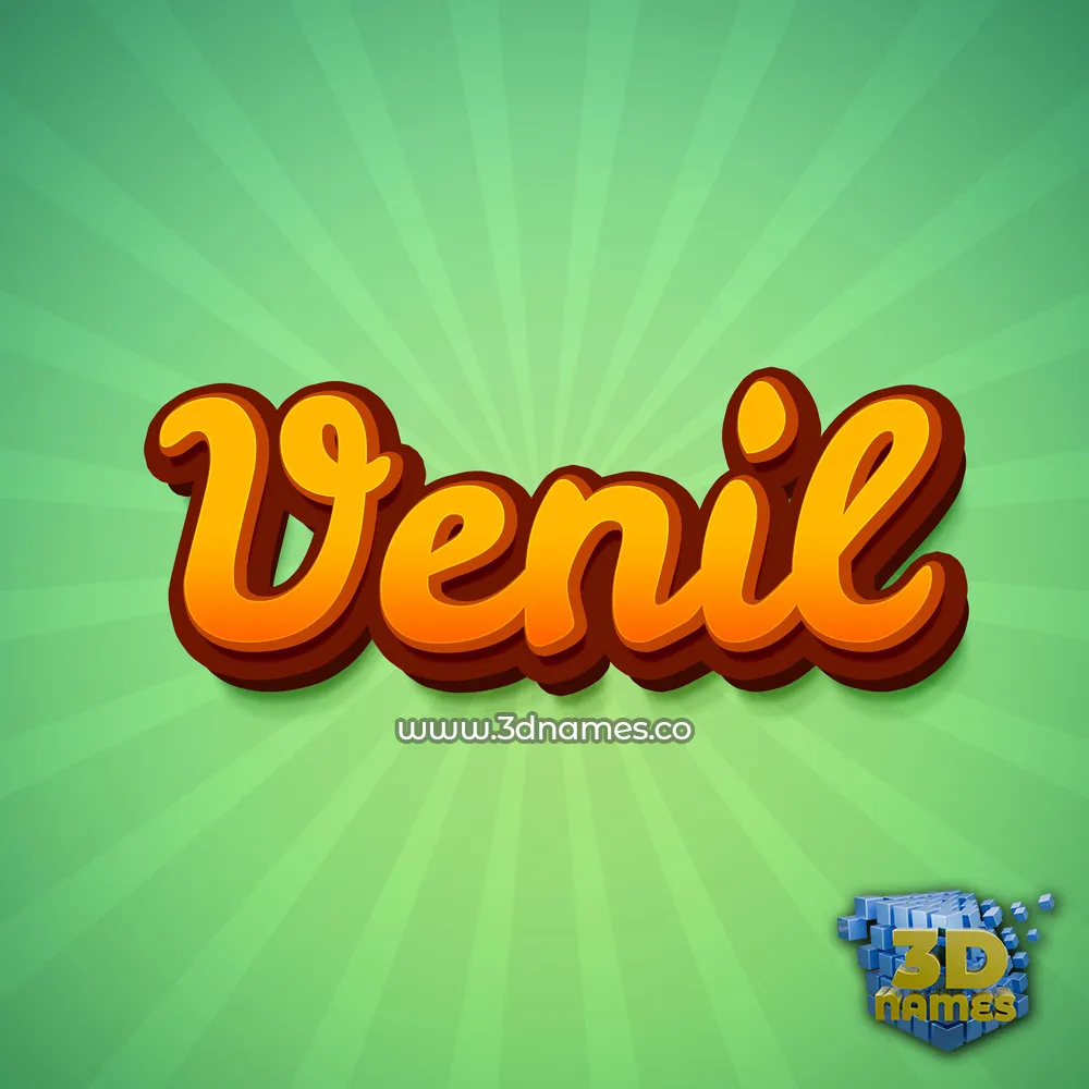 venil in Green Rays style - 3D name wallpaper
