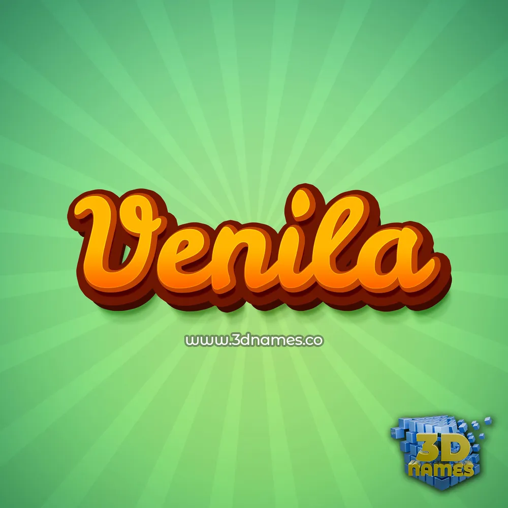 venila in Green Rays style - 3D name wallpaper