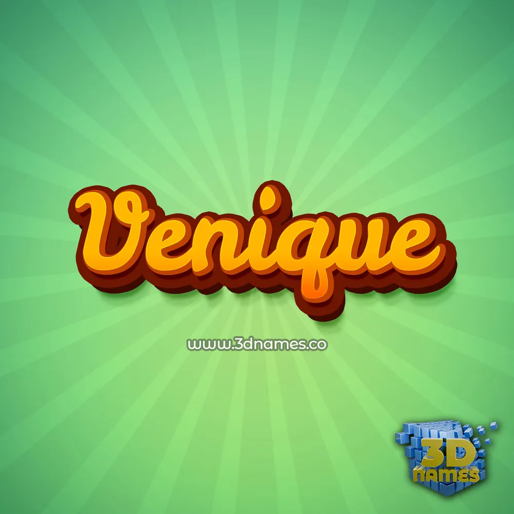 venique in Green Rays style - 3D name wallpaper