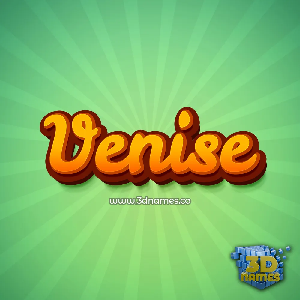 venise in Green Rays style - 3D name wallpaper