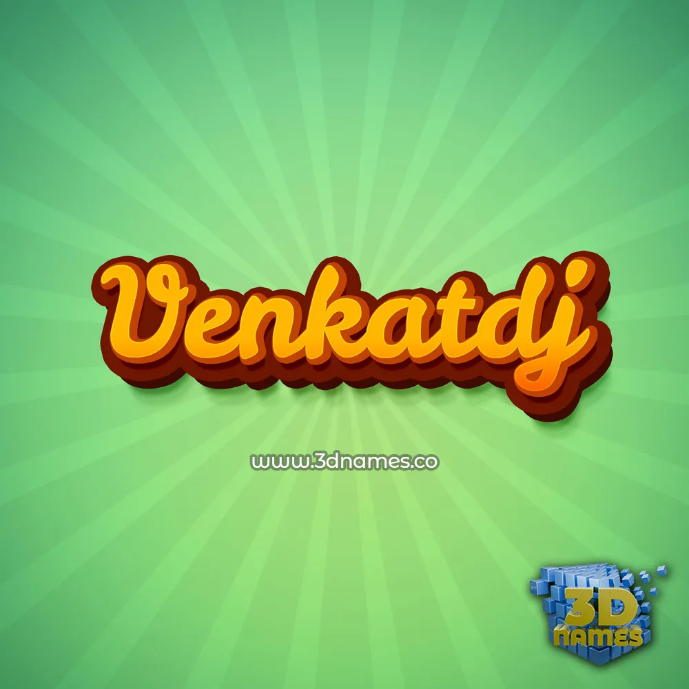venkatdj in Green Rays style - 3D name wallpaper