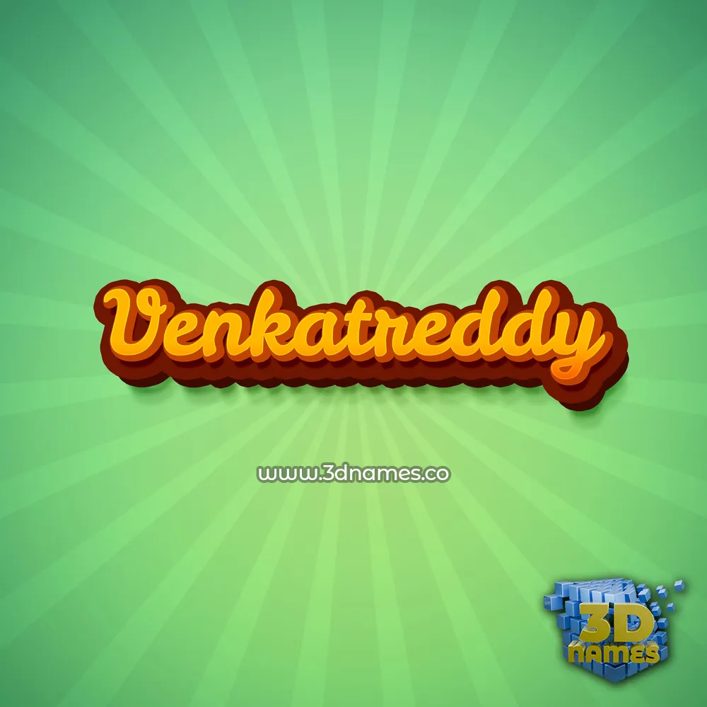 venkatreddy in Green Rays style - 3D name wallpaper