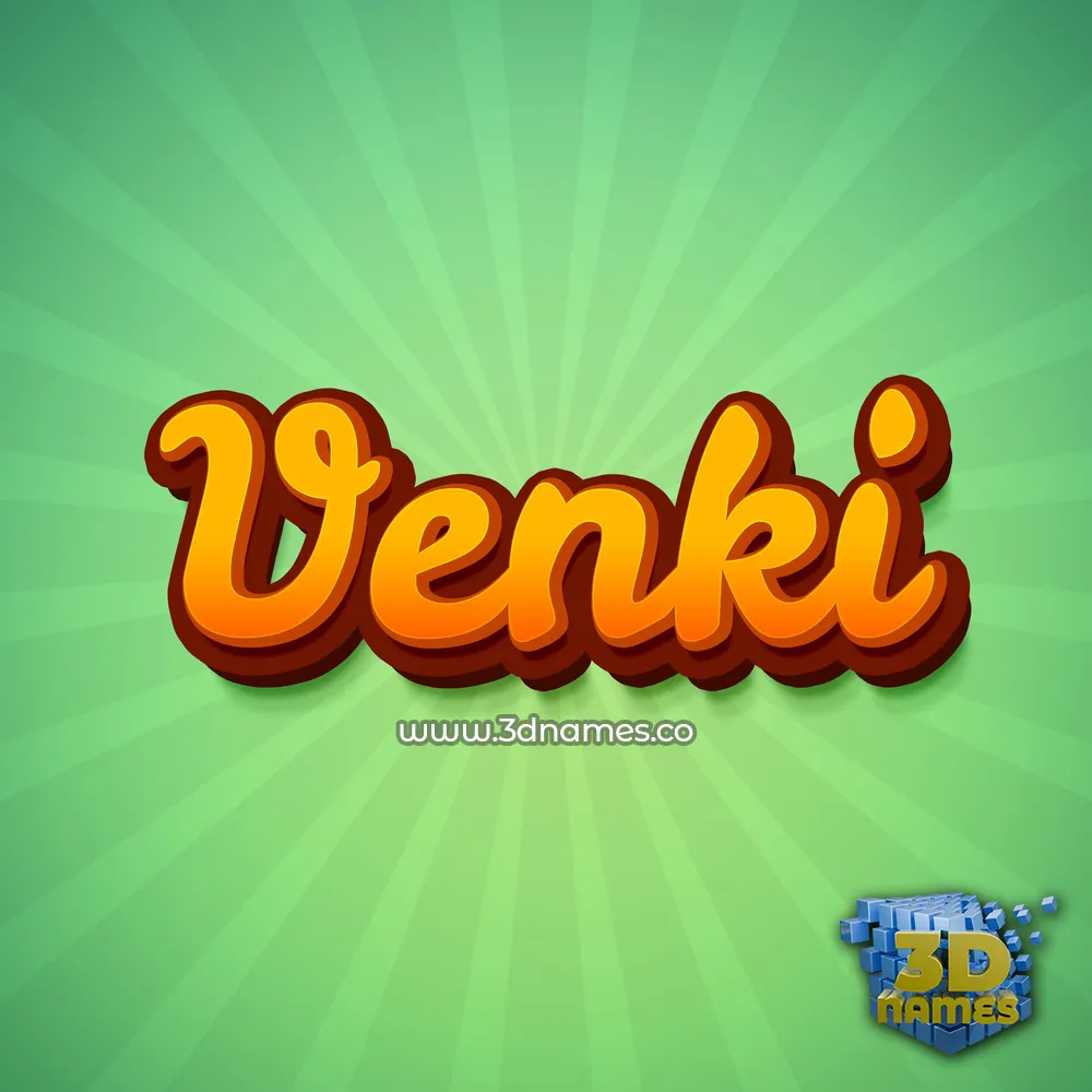 venki in Green Rays style - 3D name wallpaper