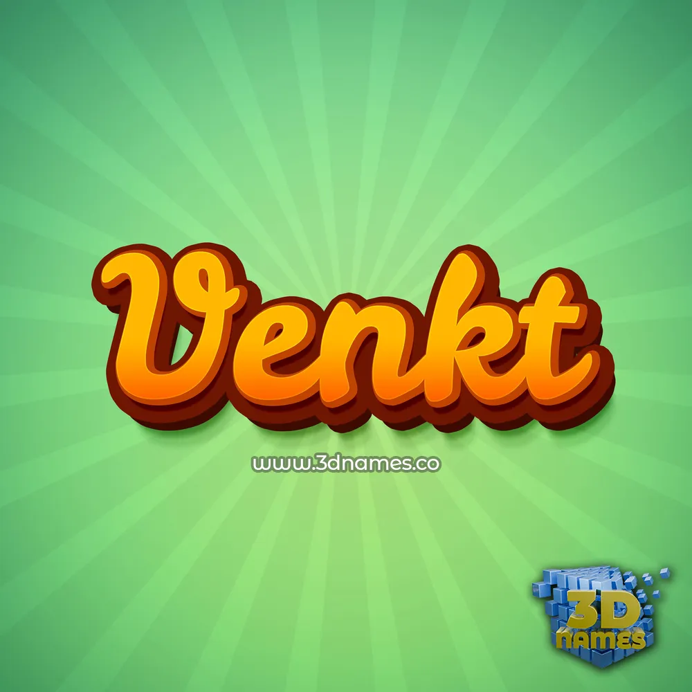 venkt in Green Rays style - 3D name wallpaper