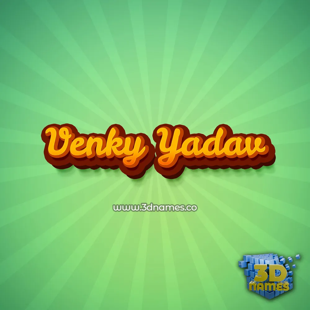 venky yadav in Green Rays style - 3D name wallpaper