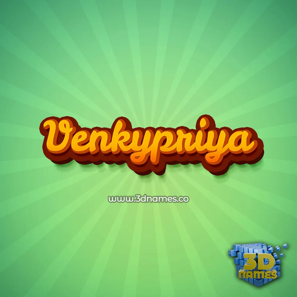 venkypriya in Green Rays style - 3D name wallpaper