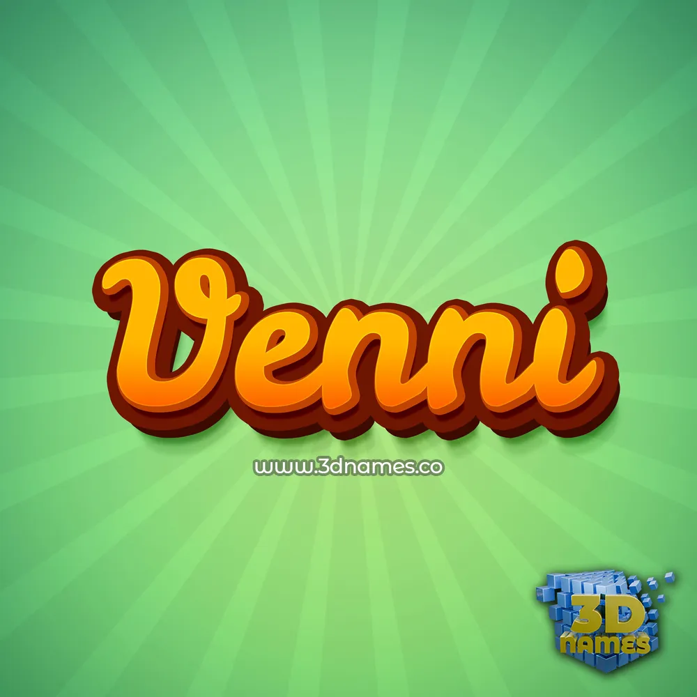 venni in Green Rays style - 3D name wallpaper