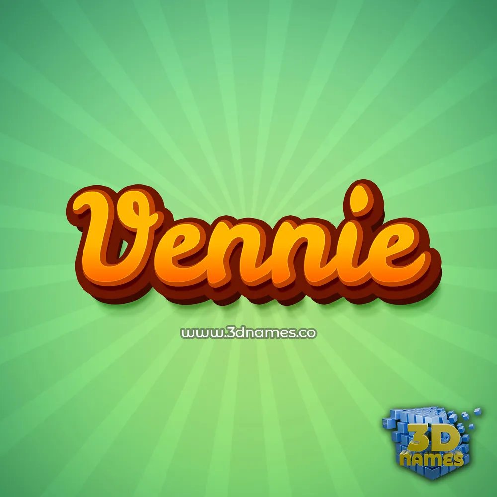 vennie in Green Rays style - 3D name wallpaper