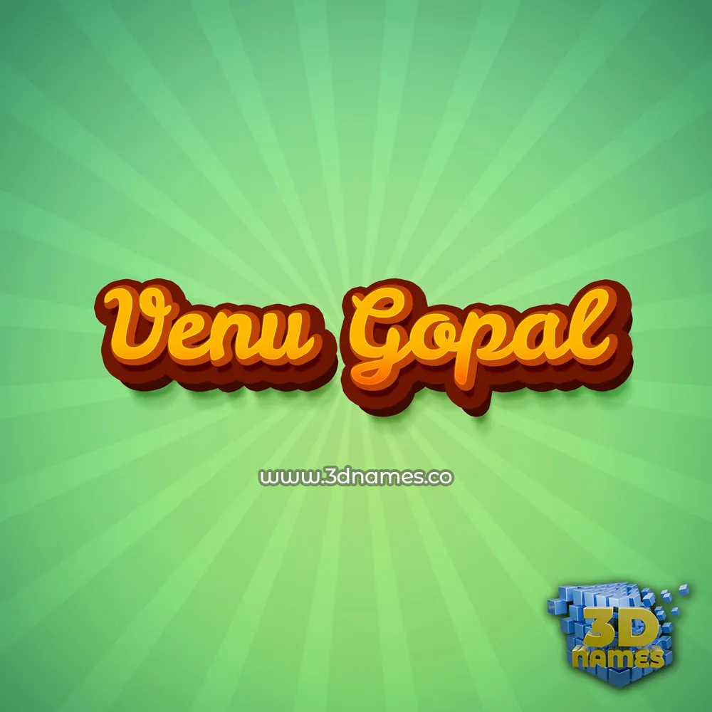 venu gopal in Green Rays style - 3D name wallpaper
