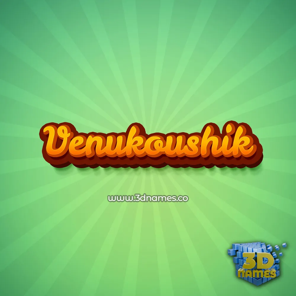 venukoushik in Green Rays style - 3D name wallpaper