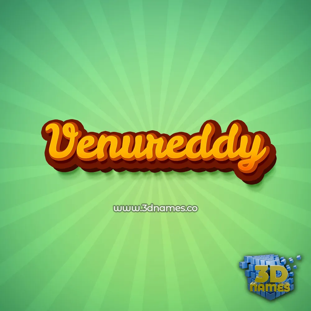 venureddy in Green Rays style - 3D name wallpaper