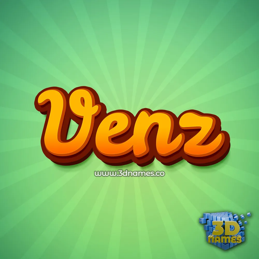 venz in Green Rays style - 3D name wallpaper