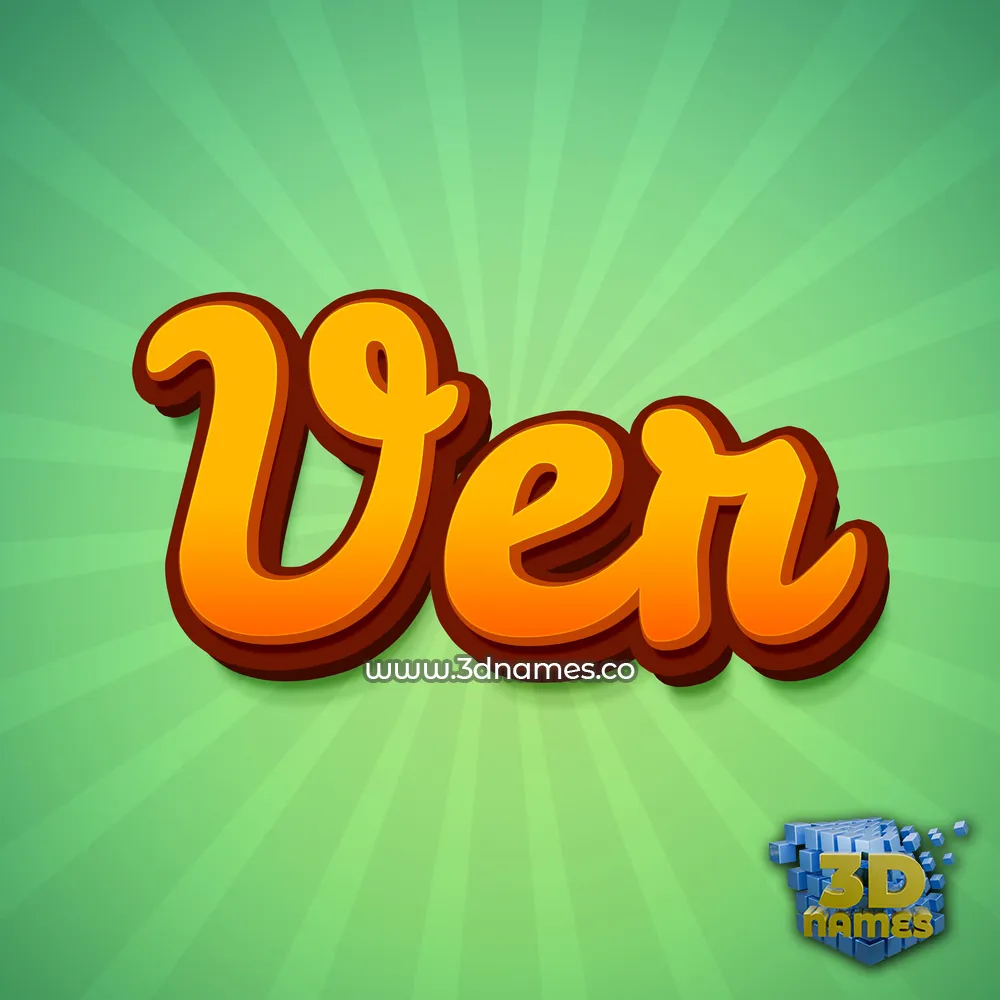 ver in Green Rays style - 3D name wallpaper
