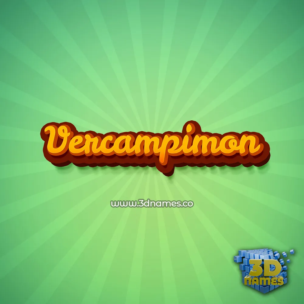 vercampimon in Green Rays style - 3D name wallpaper