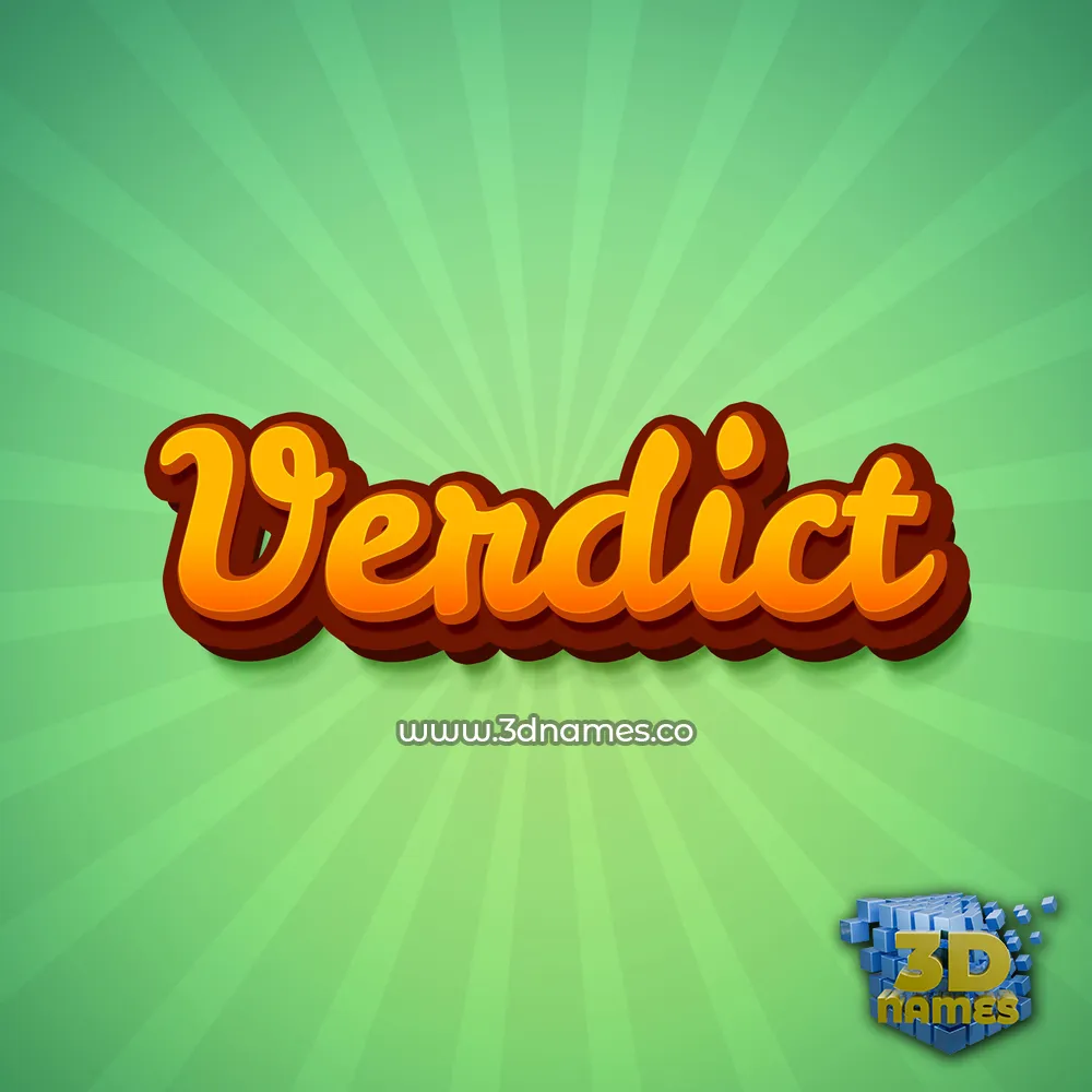 verdict in Green Rays style - 3D name wallpaper