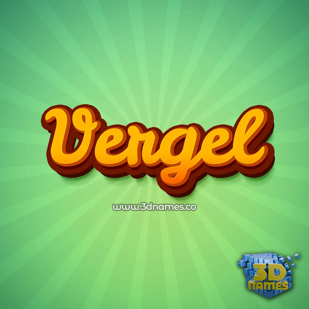 vergel in Green Rays style - 3D name wallpaper