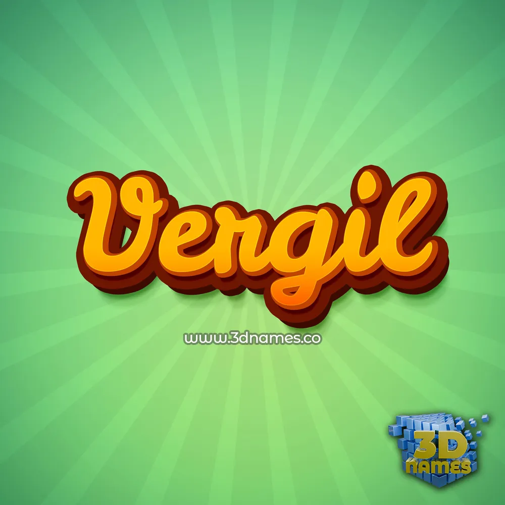 vergil in Green Rays style - 3D name wallpaper