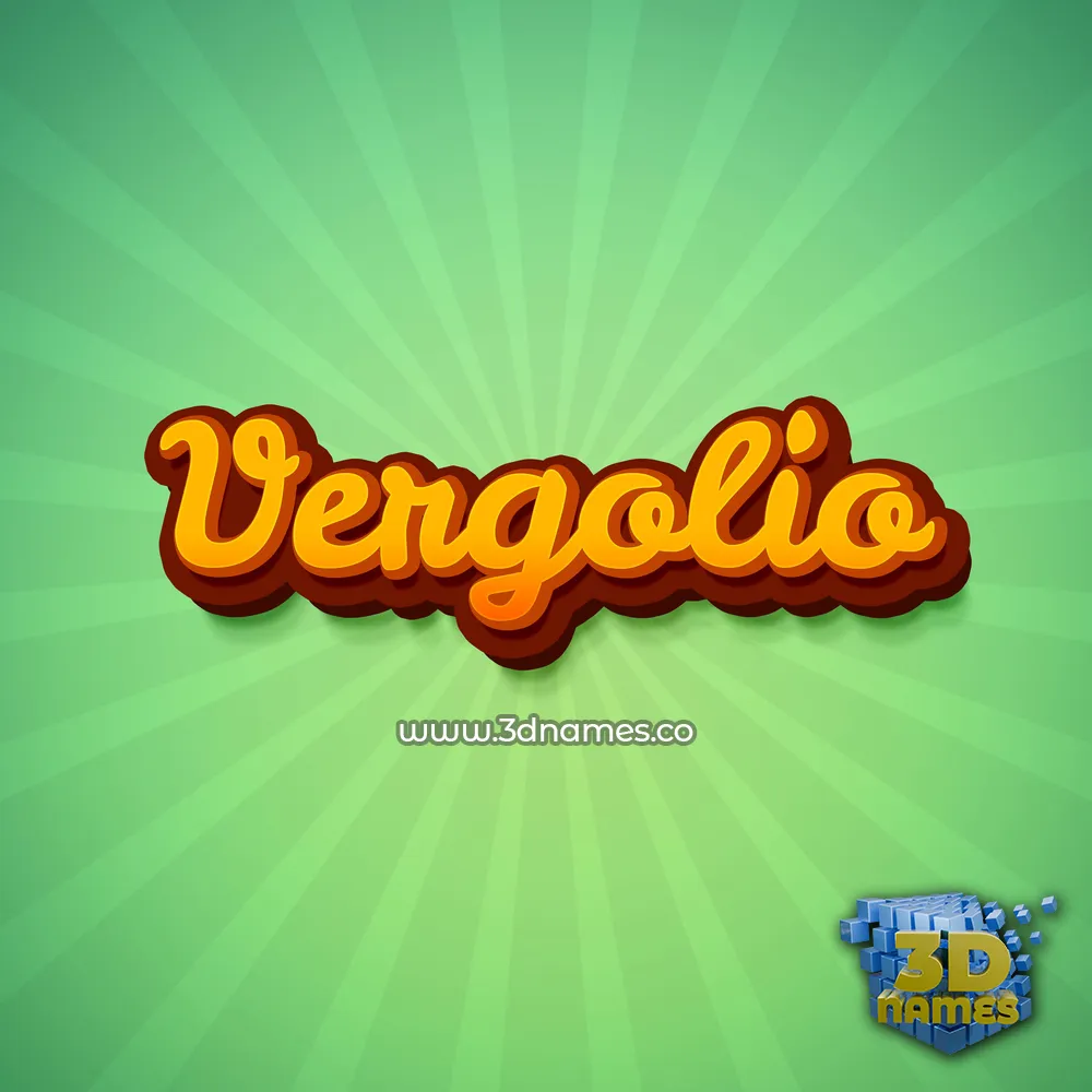 vergolio in Green Rays style - 3D name wallpaper