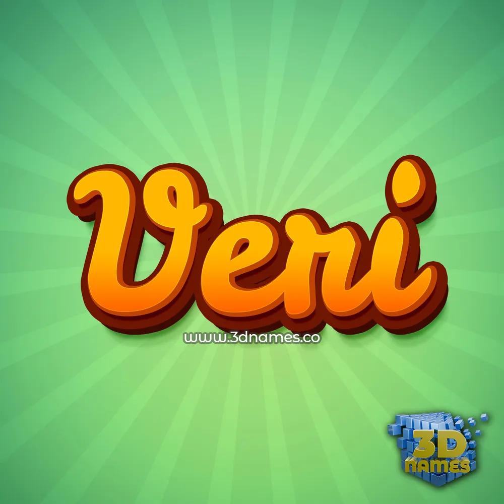 veri in Green Rays style - 3D name wallpaper
