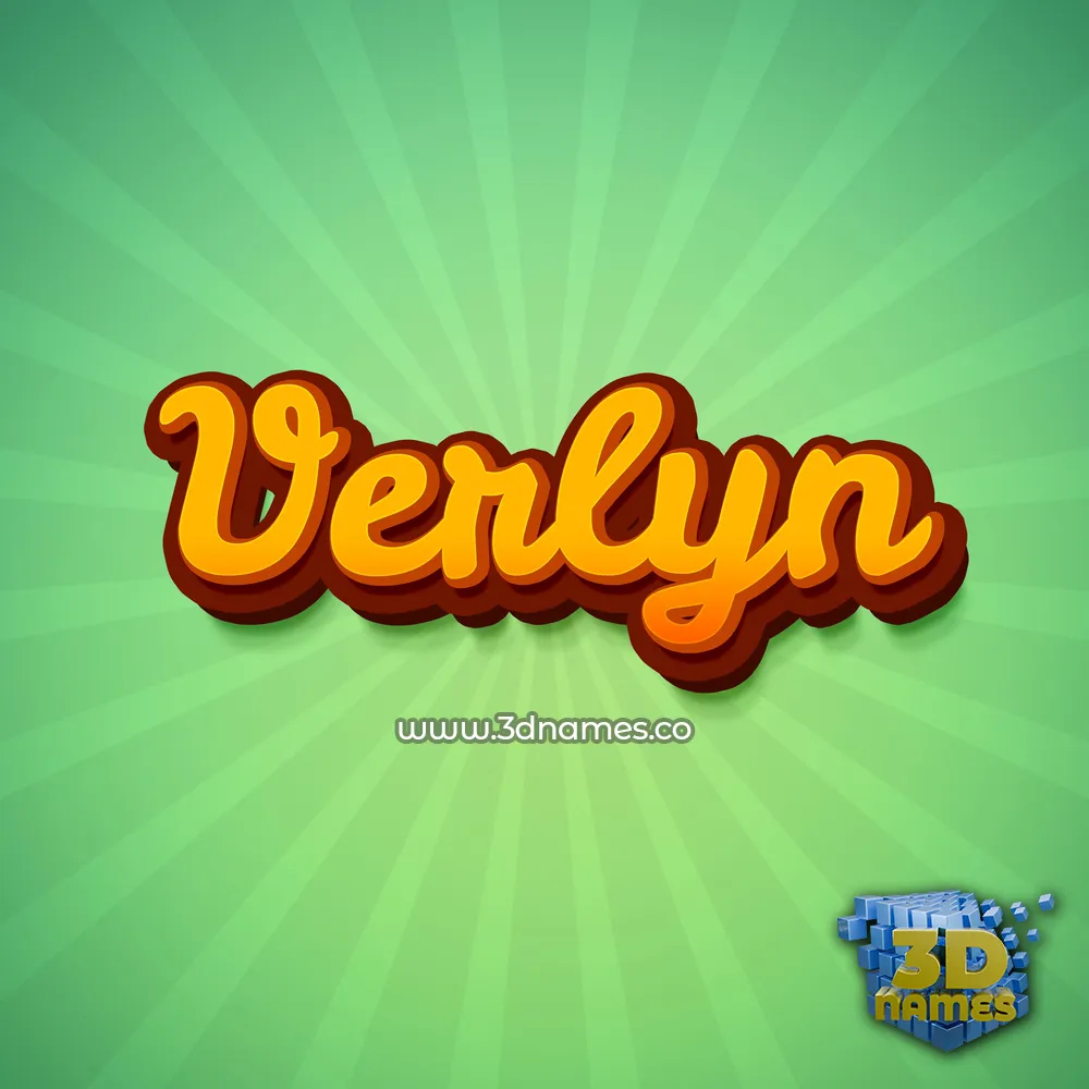 verlyn in Green Rays style - 3D name wallpaper