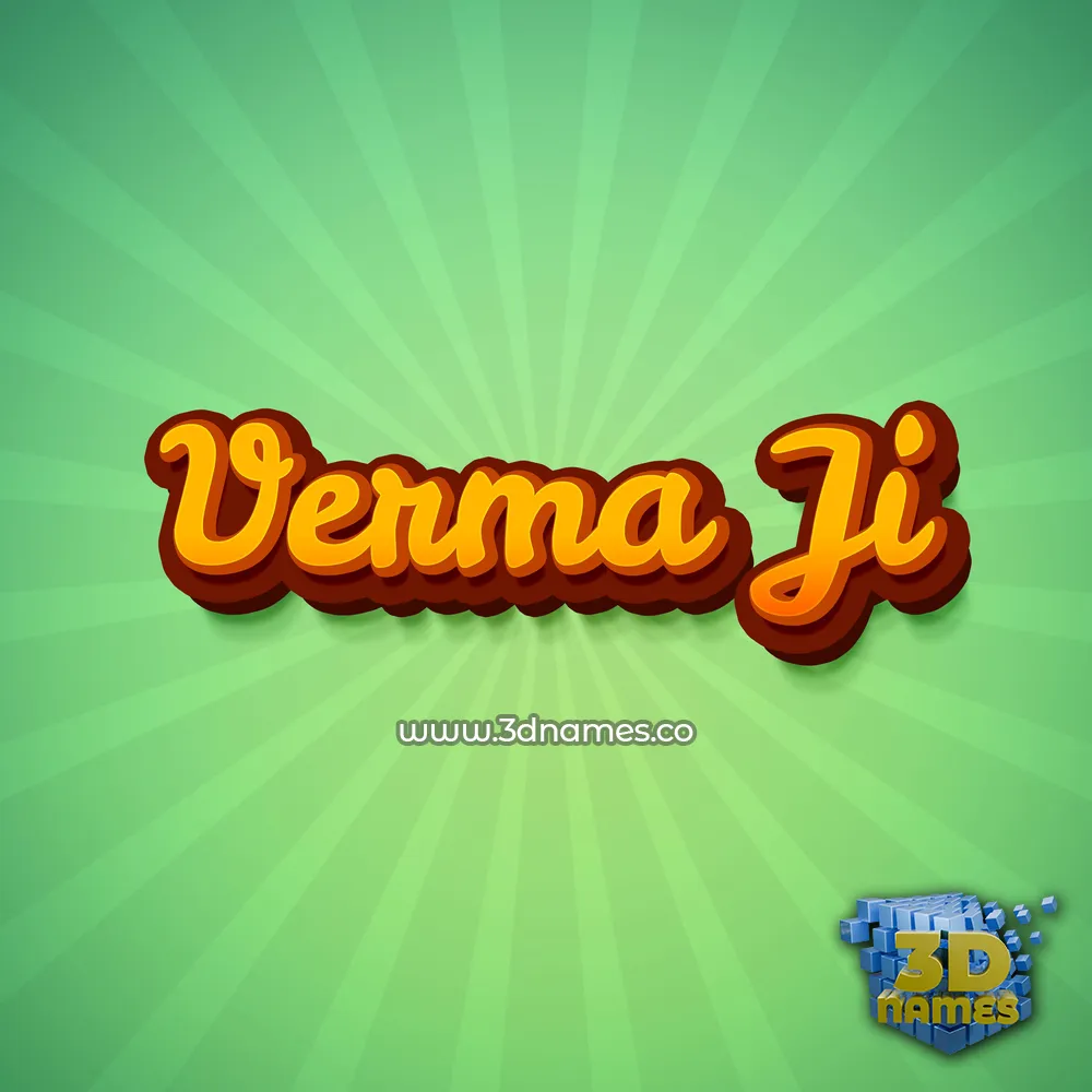 verma ji in Green Rays style - 3D name wallpaper