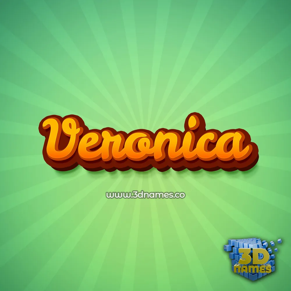 veronica in Green Rays style - 3D name wallpaper