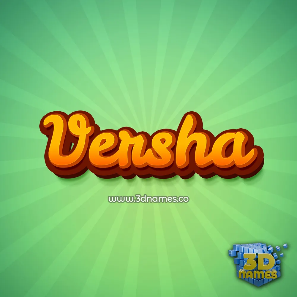 versha in Green Rays style - 3D name wallpaper