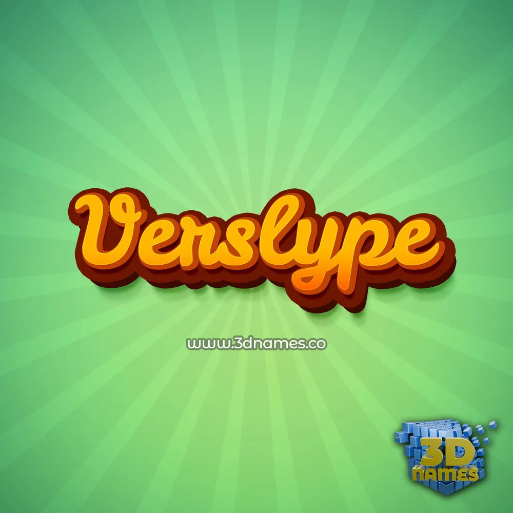 verslype in Green Rays style - 3D name wallpaper