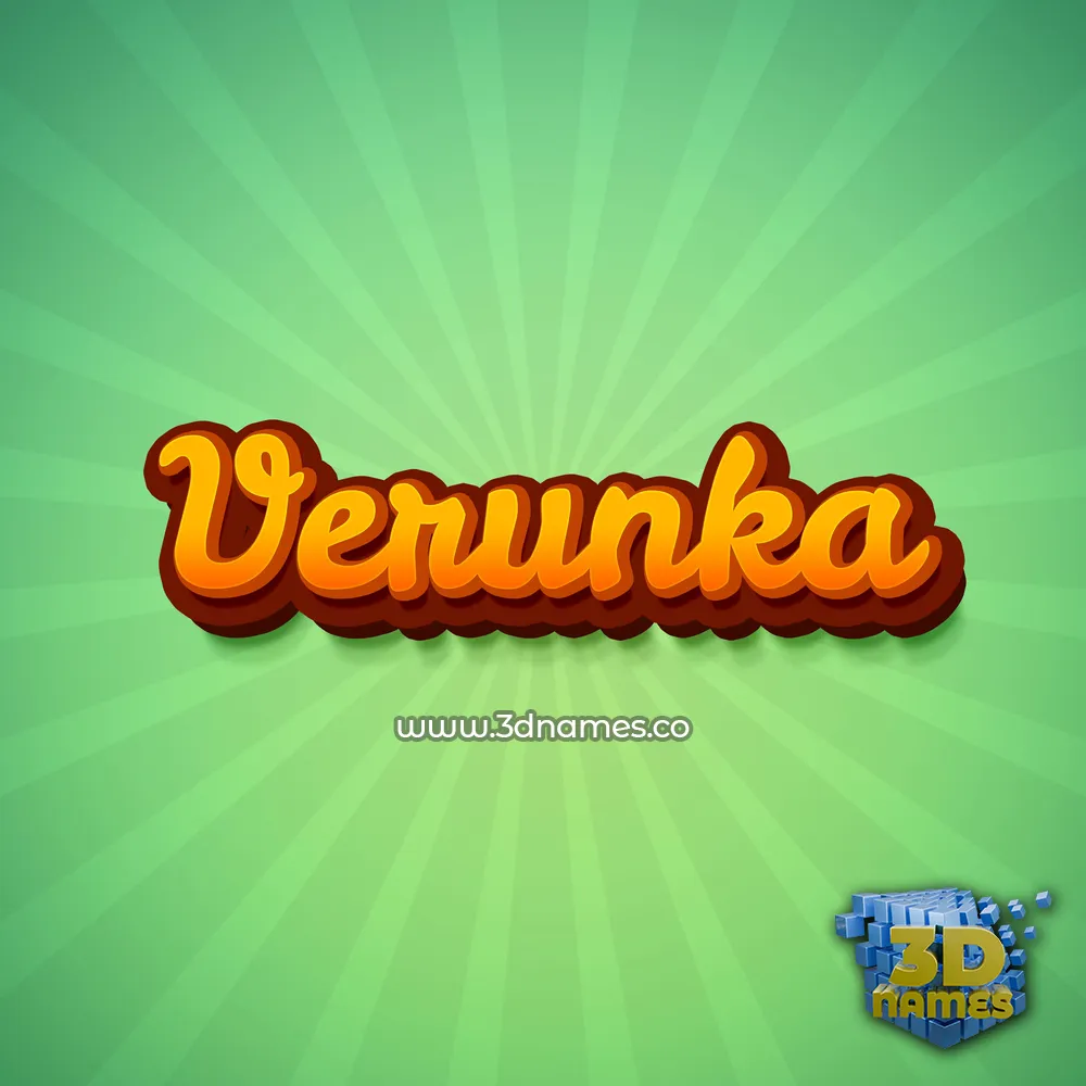 verunka in Green Rays style - 3D name wallpaper
