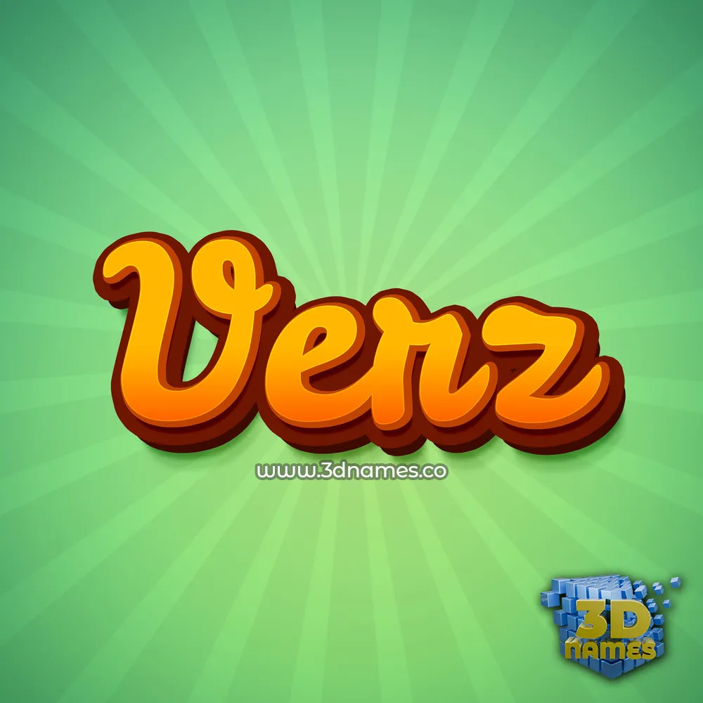 verz in Green Rays style - 3D name wallpaper