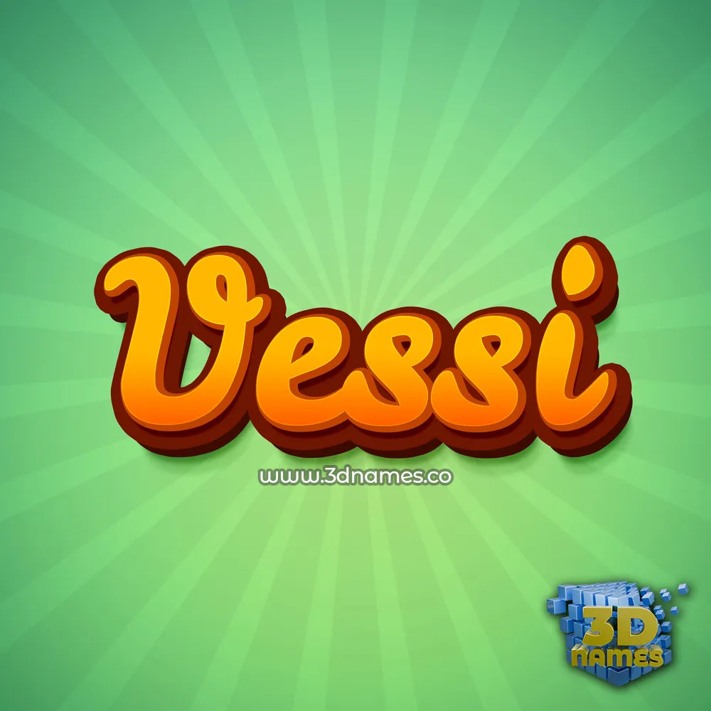 vessi in Green Rays style - 3D name wallpaper