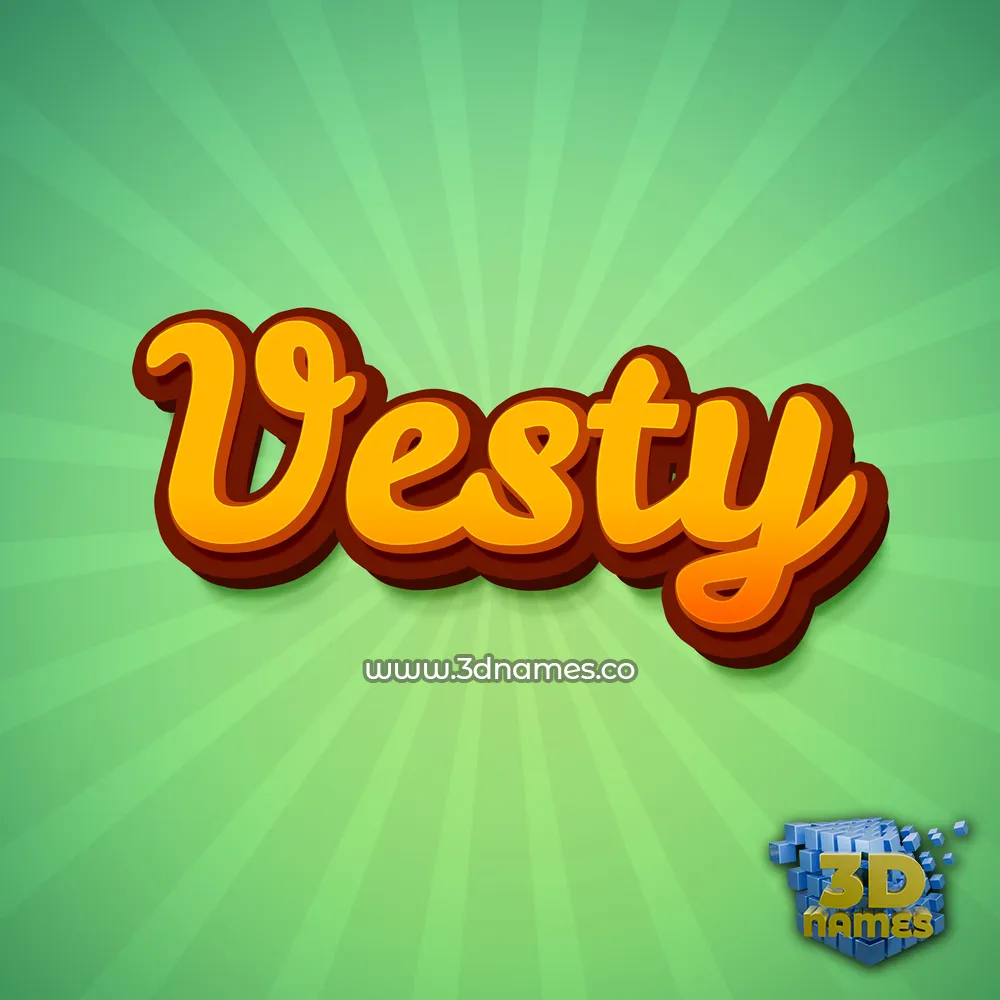 vesty in Green Rays style - 3D name wallpaper