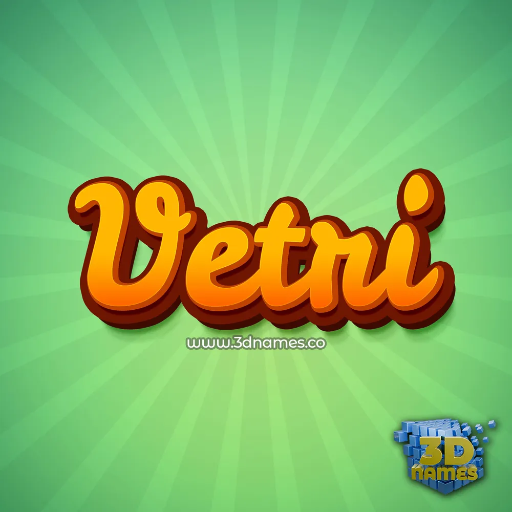 vetri in Green Rays style - 3D name wallpaper