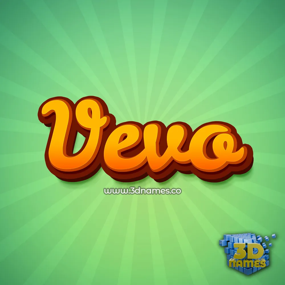 vevo in Green Rays style - 3D name wallpaper