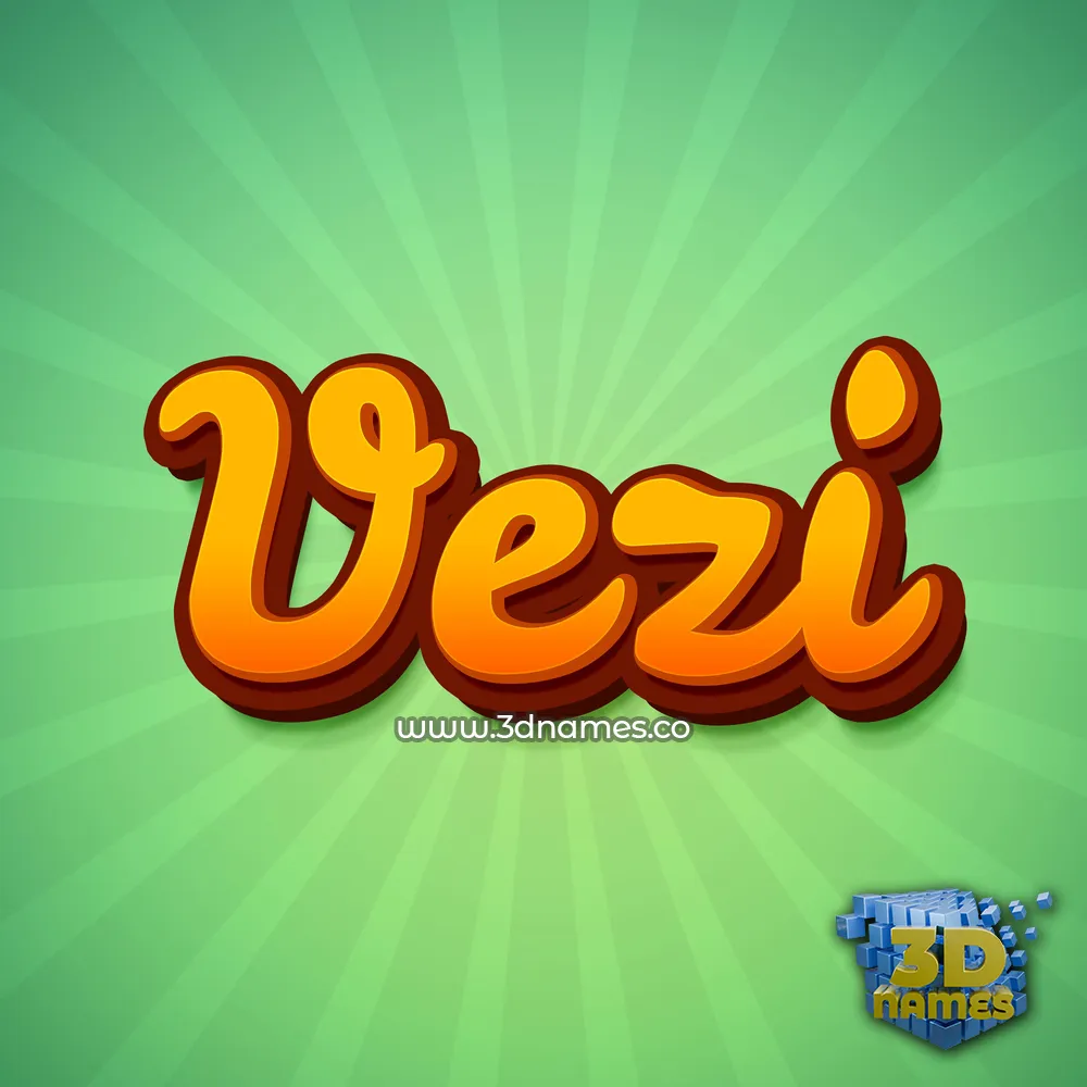 vezi in Green Rays style - 3D name wallpaper