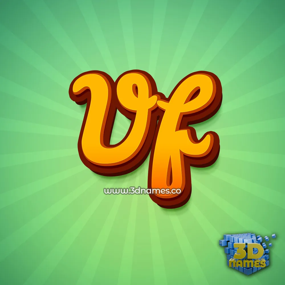 vf in Green Rays style - 3D name wallpaper