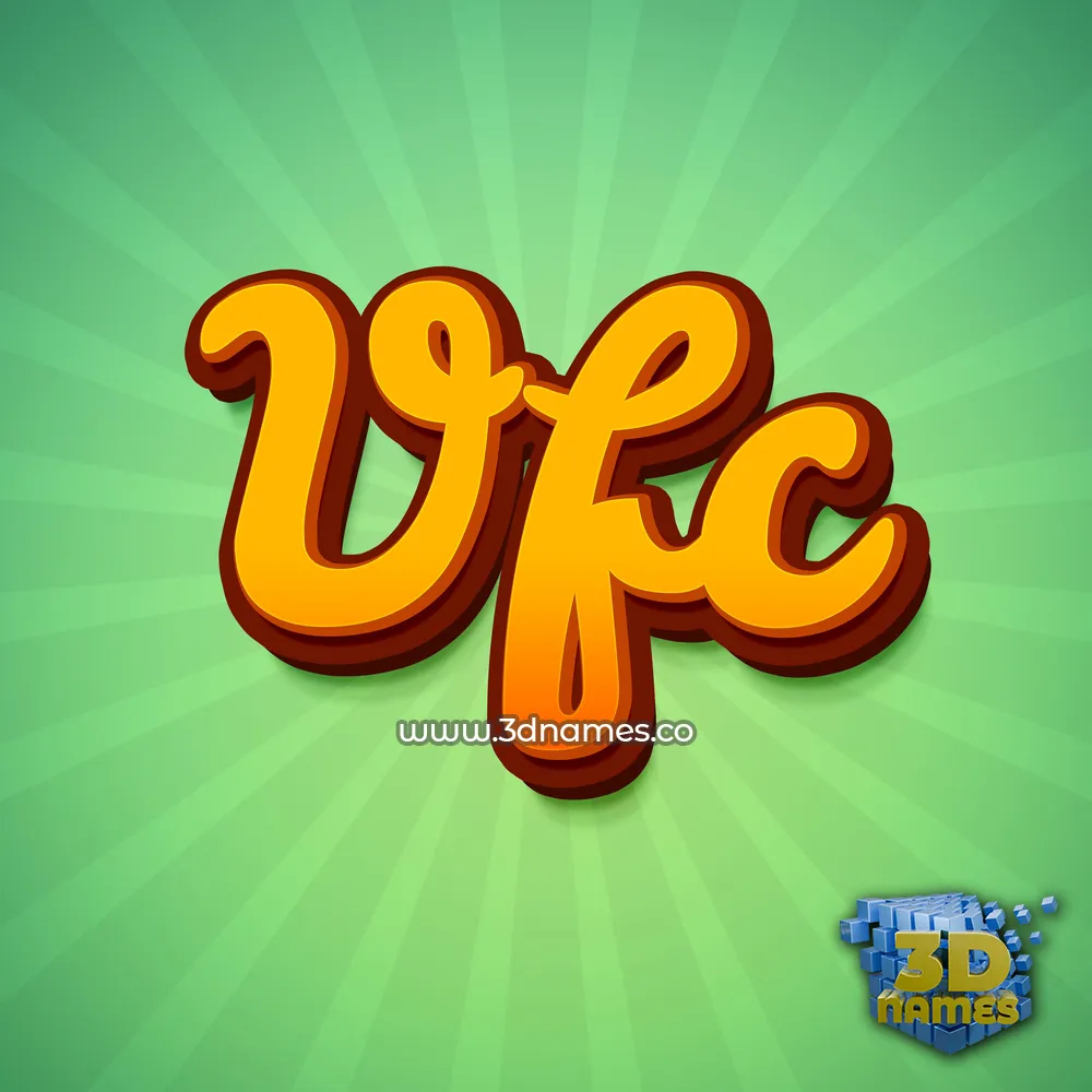 vfc in Green Rays style - 3D name wallpaper