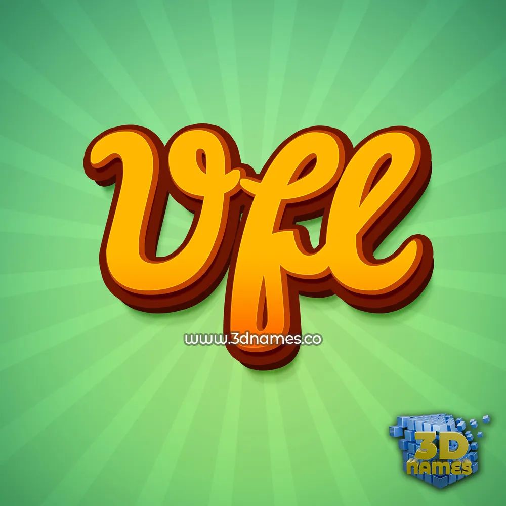 vfl in Green Rays style - 3D name wallpaper
