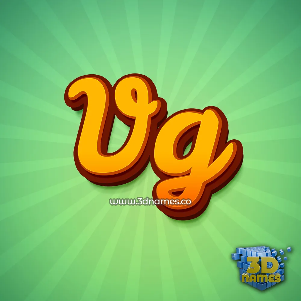 vg in Green Rays style - 3D name wallpaper